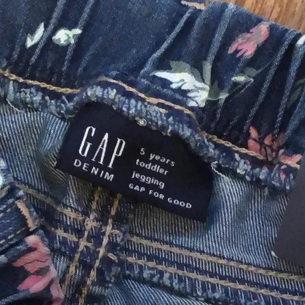 Baby Gap Girls Floral Pull On High Stretch Jegging Denim Jeans Size 5 Years